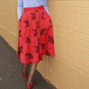 ModCloth Vintage Burgundy Skirt with Velvet